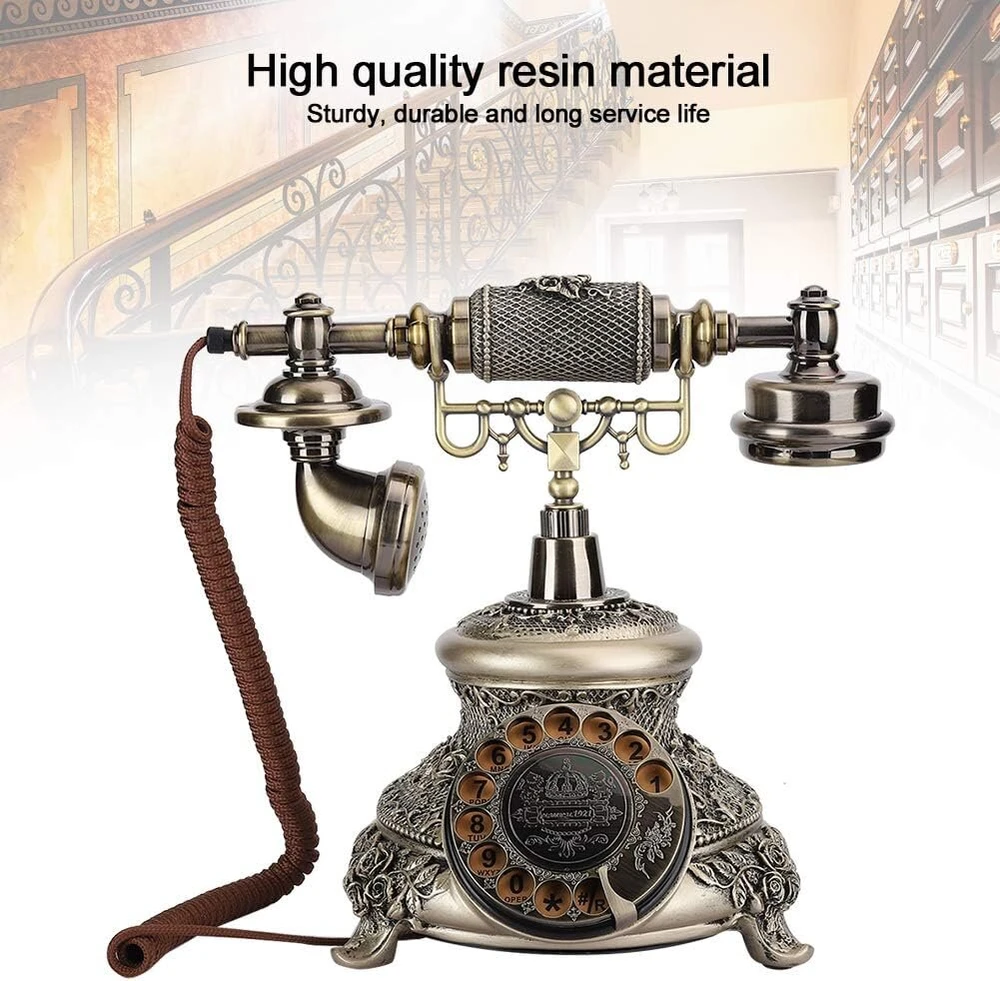 Vbestlife retro stiliaus antikvarinis laidinis telefonas klasikinis sukamasis telefono aparatas salonui namams, numatytasis