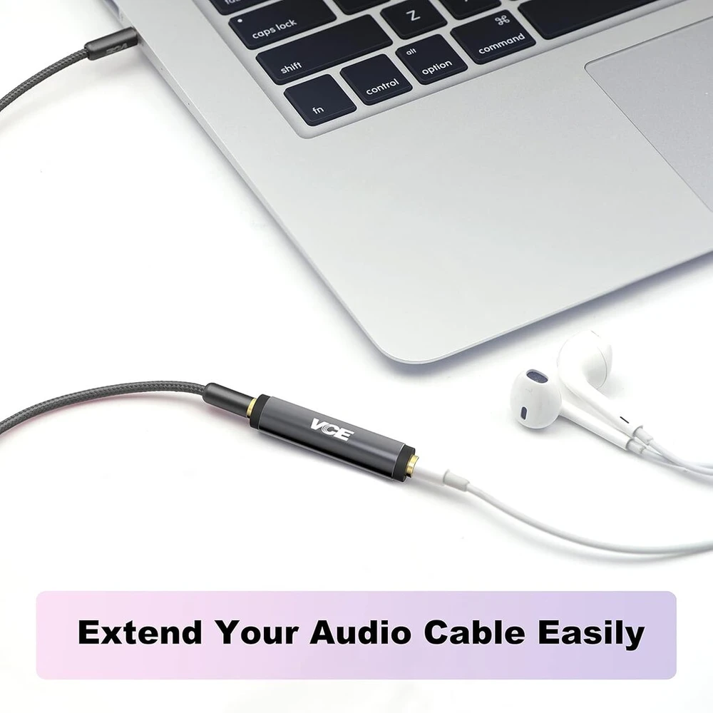 Vce stereo jack kištuko audio 3.5 mm lizdo adapteris 4 kontaktų 3.5 mm lizdas į 3.5 mm lizdą aux dviguba jungtis, 2 vnt.