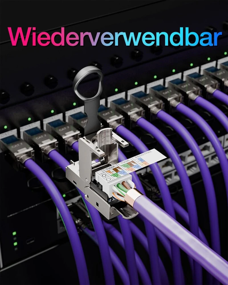 Vcelink Rj45 jungtis, daugkartinio naudojimo įrankių nereikalaujančios cat 7 jungtys, cat6a ekranuotos tinklo jungtys, skirtos 22–26awg ftp stp sftp utp kabeliui, 10 gbps 600 mhz, paauksuotos, 1 vnt.