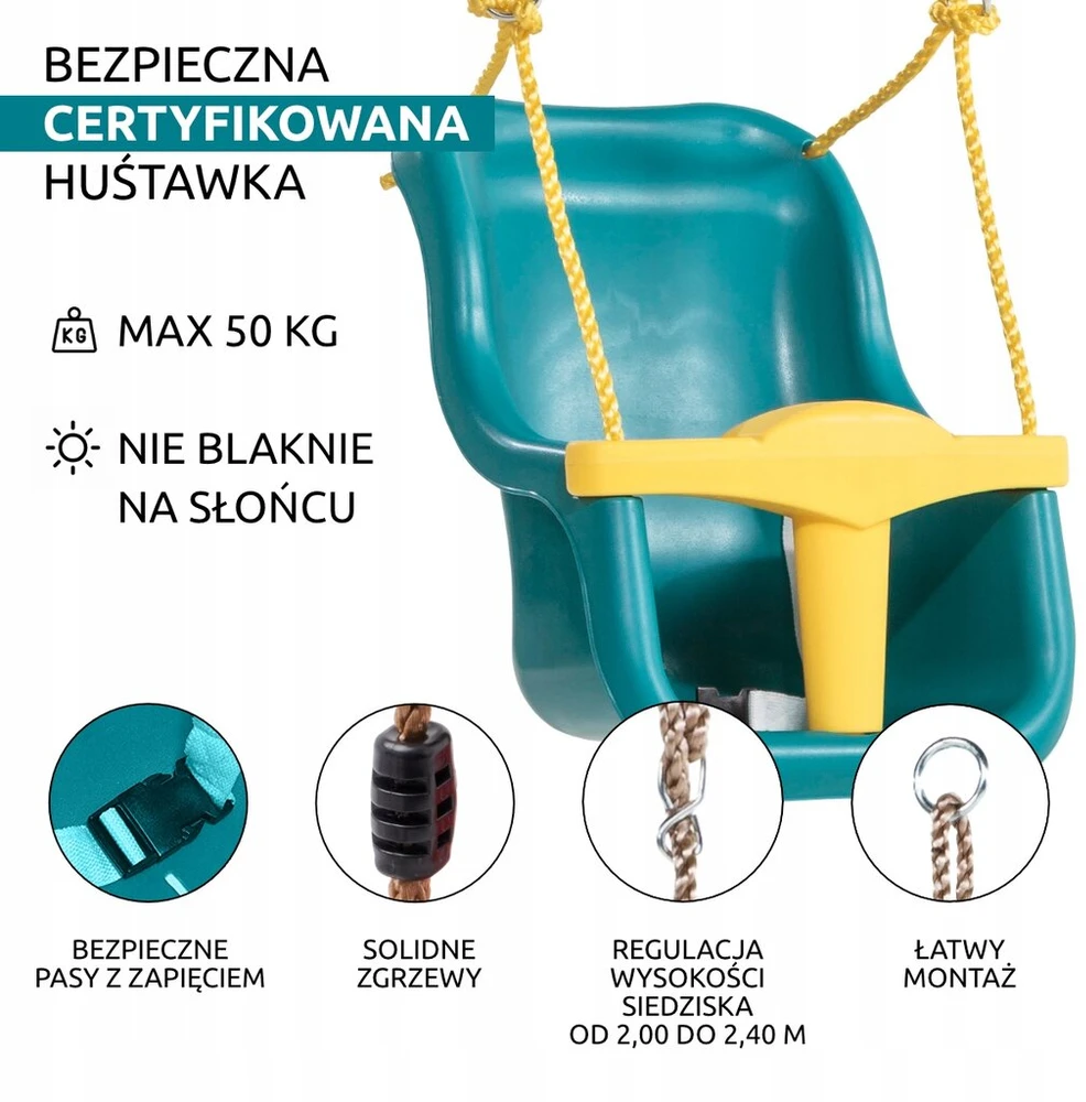 Vederėlio formos sėdynė sūpynėms - LUXE Turkio spalvos (0-3 metai)