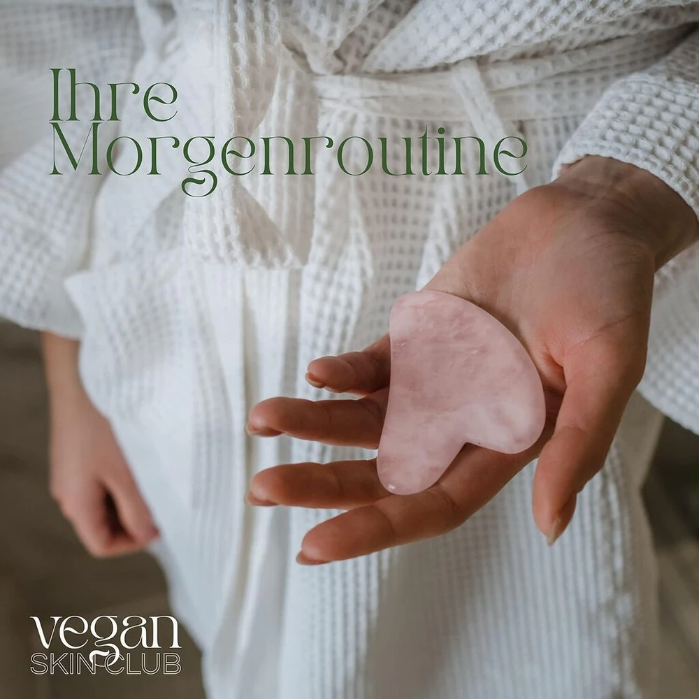 Vegan Skin Club Gua Sha rožinio kvarco natūralus odos masažuoklis moterims Gua Sha akmuo su anti-senėjimo efektu, Guaša