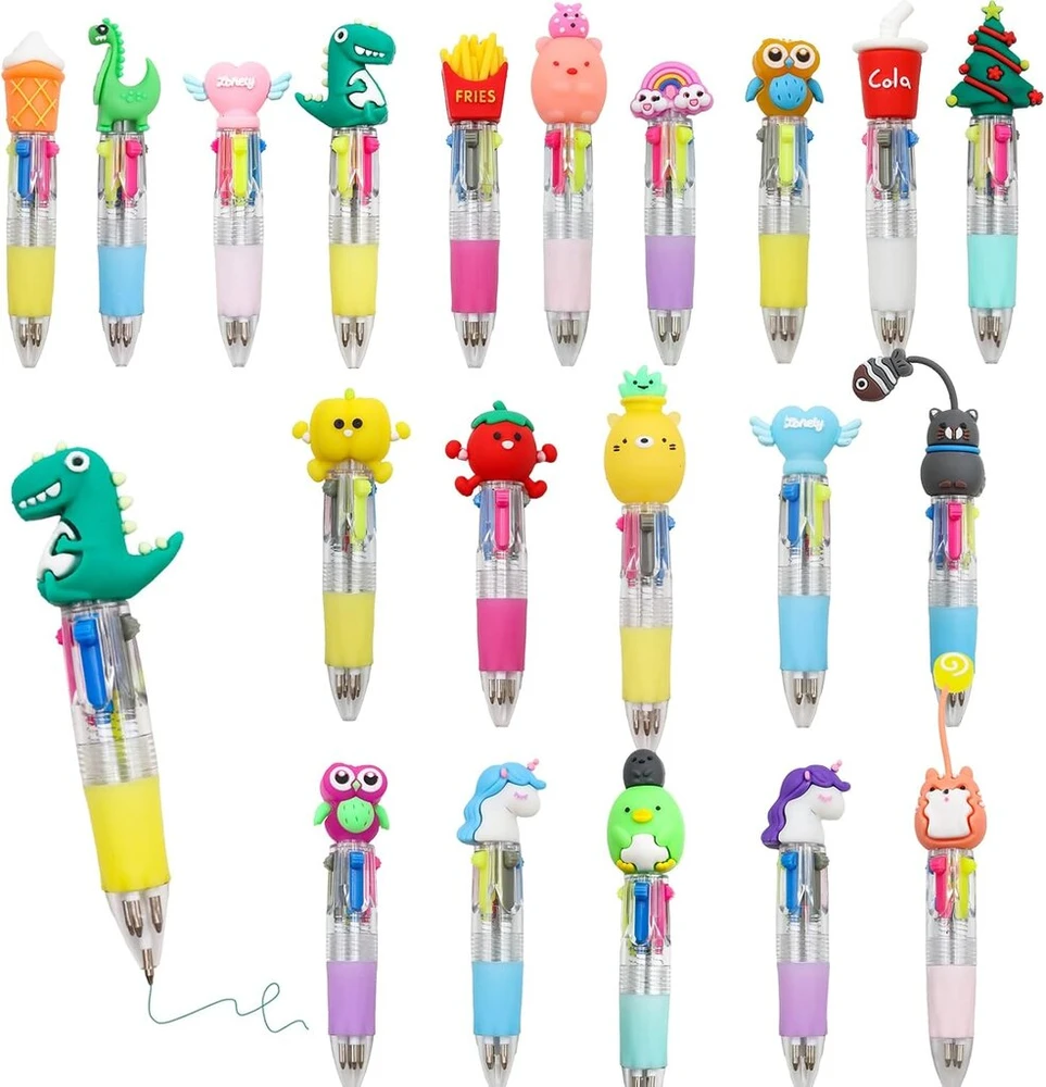 Vegcoo 20 vienetų kawaii mini tušinukas 4 spalvų atsitiktinio stiliaus ištraukiamas berniukams ir mergaitėms mokymuisi piešti dovanas