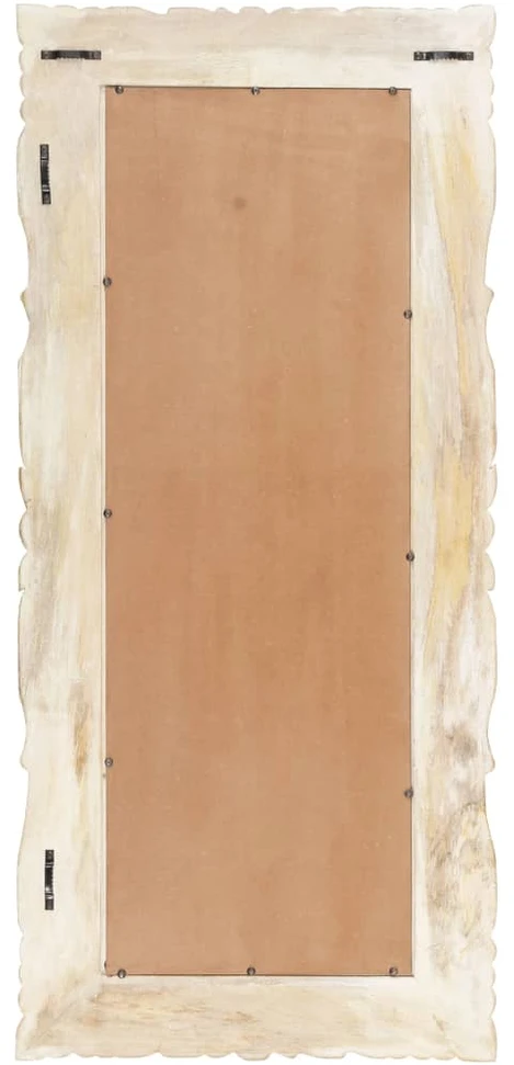 Veidrodis, baltos spalvos, 110x50cm, mango medienos masyvas