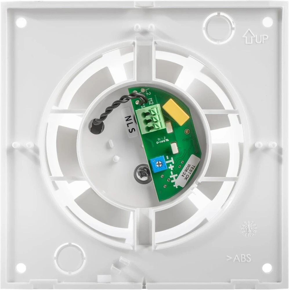 Vent Systems 100 mm elektrinis vonios kambario ventiliatorius su priekiniu skydeliu + laikmatis - montuojamas ant sienos, lubų - plastikinis oro ištraukimo ventiliatorius - oro kondicionieriaus ventiliatorius namams - vonios kambariui, virtuvei, dirbtuvėm
