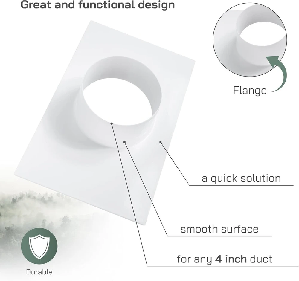 Vent Systems Ø100 mm ventiliacijos ortakio jungties flanšas tiesus ventiliacijos vamzdis plastikinis ortakio jungties plokštė vėsinimo šildymo ventiliacijos sistemai hvac 10 cm