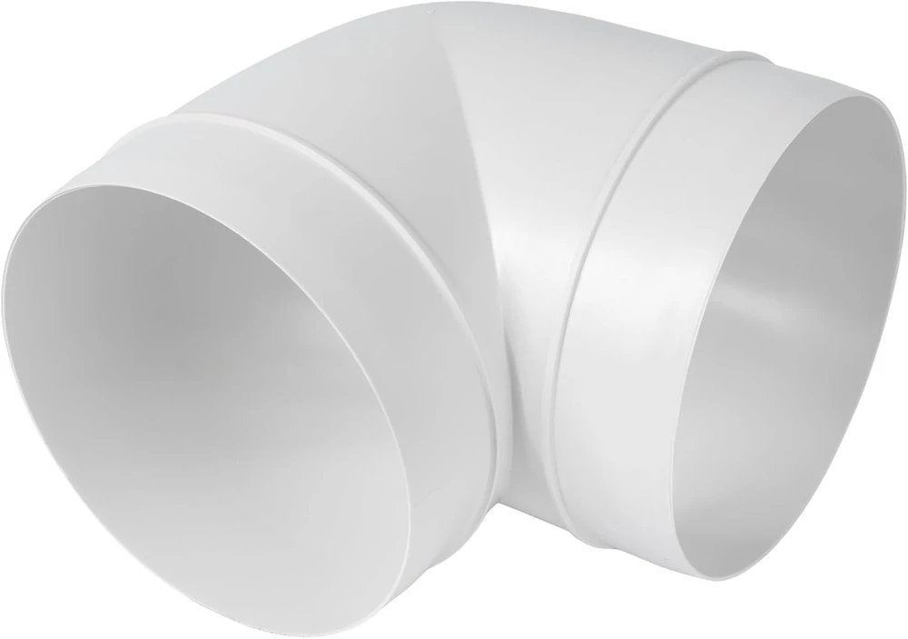 Vent Systems 125mm alkūnė 90 laipsnių vamzdžio jungtis lanksti apvalaus vamzdžio ventiliacijos žarna Abs plastikas 125mm