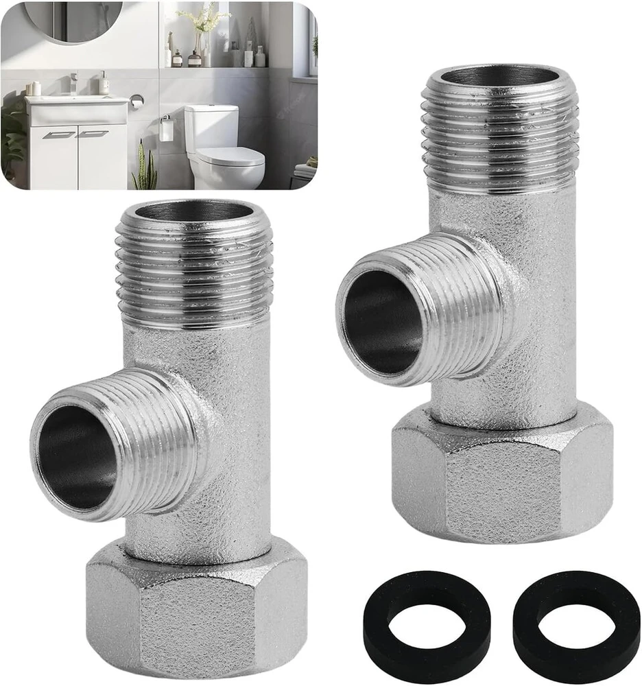 Ventiliatorius Annlpoy 2 kampiniai ventiliai 3/8, 9/16 t formos jungtis tualeto komplektas tualeto čiaupo skirstytuvas perjungimo vožtuvas tualeto išleidimo ventilis, 180° pasukamas, skirtas namams, vonios kambariui, tualetui