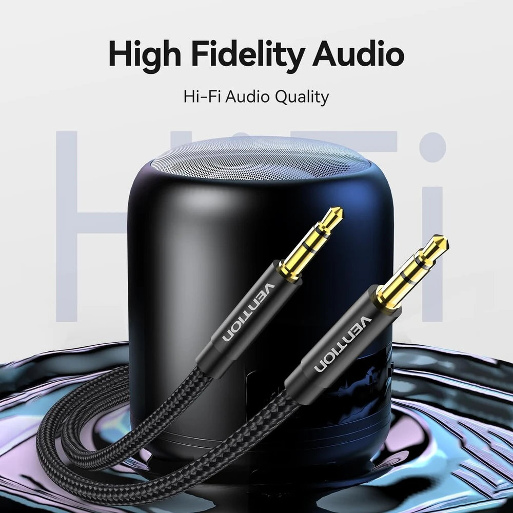 Vention Aux laidas 3.5mm audio laidas - moteriškas audio lizdo laidas ausinėms, suderinamas su Galaxy S10, Hifi sistema, garsiakalbiu, soundbar, Tv Echo, namų automobilių radijo imtuvais, išmaniaisiais telefonais, Mp3 grotuvais