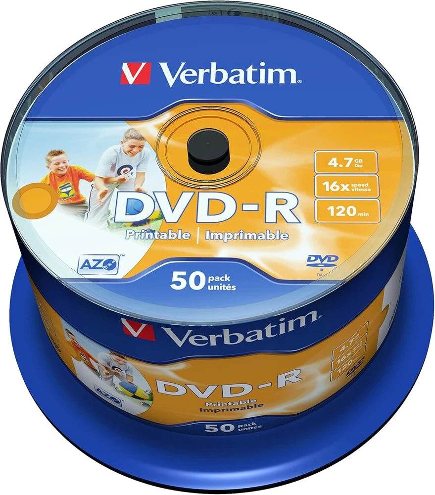 Verbatim Dvd-r 4.7gb 16x spausdinamas 50 vnt. dėkle