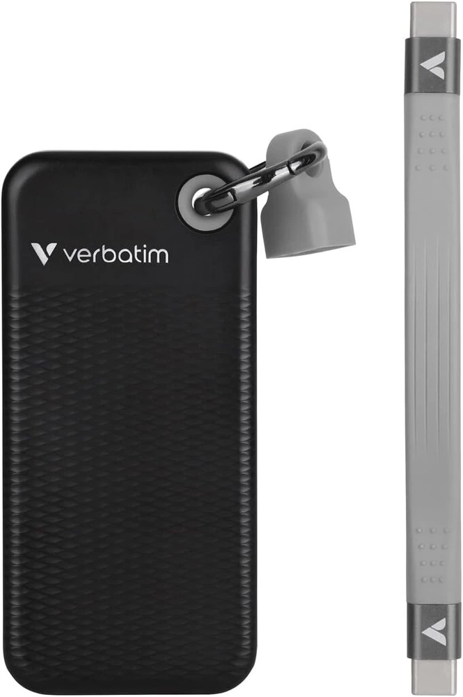 Verbatim Pocket Ssd, 1 Tb išorinis kietasis diskas, nešiojamas Ssd Usb 3.2 Gen 2, skirtas Mac, Pc ir žaidimų konsolei, juodas/pilkas
