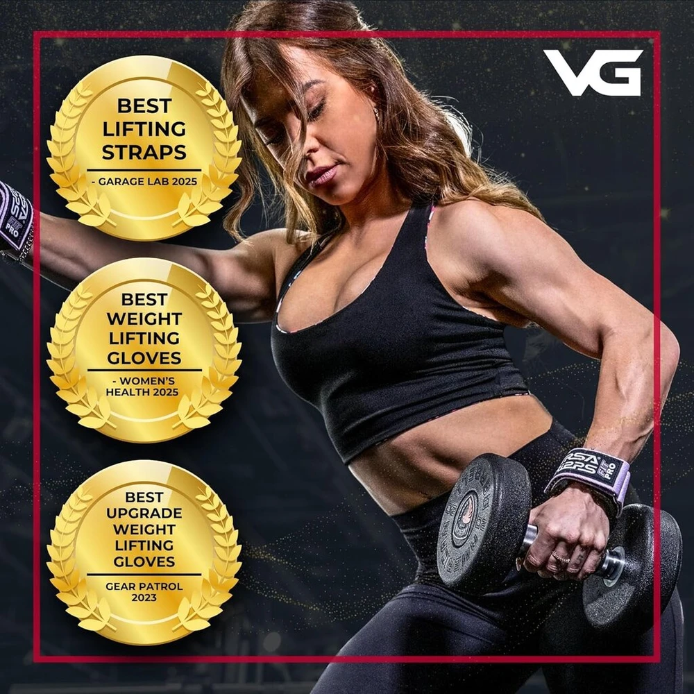 Versa Gripps® Fit Pro riešo dirželiai suaugusiems, geriausias treniruočių aksesuaras, mėlyna hortenzija, D/k