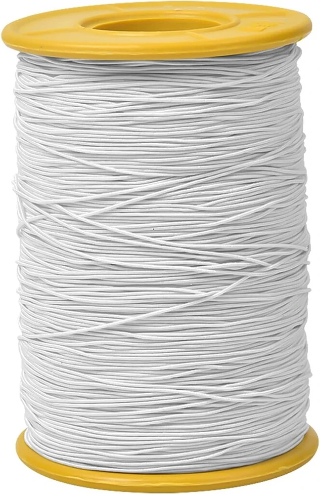 Vesaneae elastinis siūlas 0,8 mm × 380 m, karoliukų virvelė, elastinė virvelė, nailoninis siūlas, elastinis juvelyrinis siūlas, guminis siūlas, įrankiai karoliukų vėrimui "pasidaryk pats" apyrankėms, papuošalams, plaukų juostoms, vėriniams (baltas)