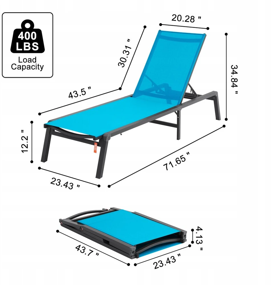 Vevor gultas 182x60x88cm mėlyna 2 vnt apkrova 181,44kg sulankstoma