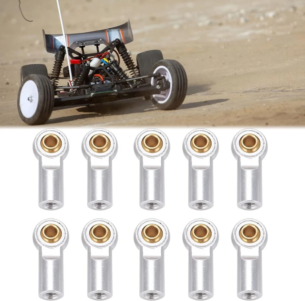 Vgeby M3 Aliuminio Rutulinės Jungtys 10 vnt. Rc Automobiliams (sidabrinės)