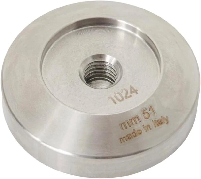 Via crema kavos grūstuvas 51 mm portafiltras kavos grūstuvas pagamintas Italijoje Motta (grūstuvas 51 mm, rudas) kavos aparato portafiltro priedai