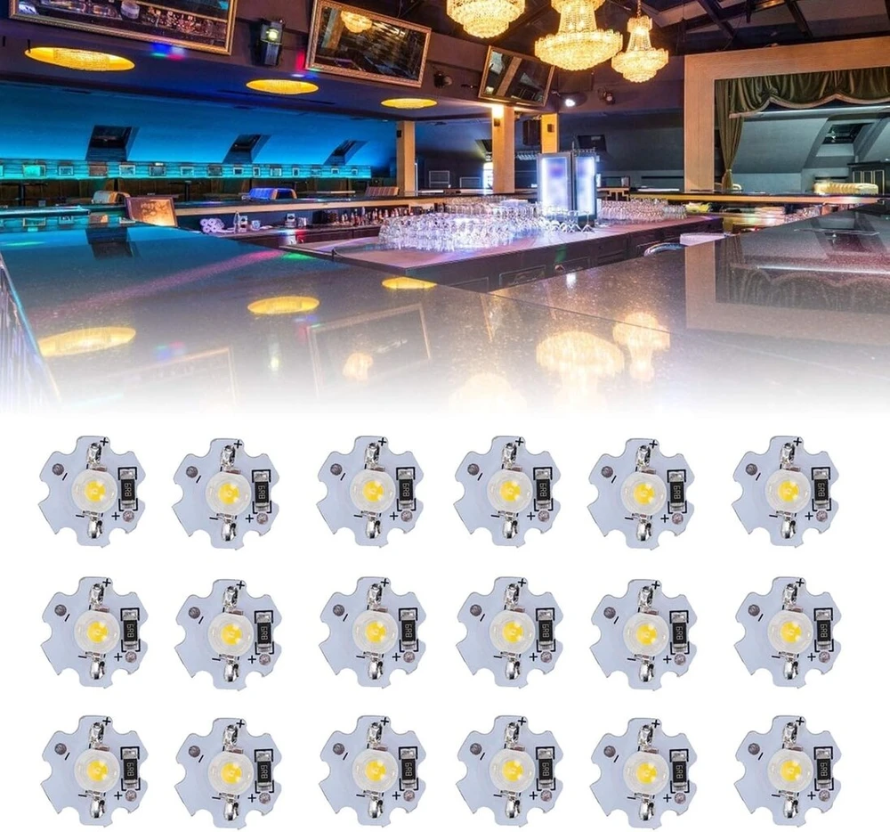 Viagasafamido lempos karoliukai, 25 vnt. axd-1w-5v led lustai, 5v lustinė lemputė, 200lm 1w didelės galios lempos karoliukai skirti "pasidaryk pats" apšvietimo įrenginiams, 3d sienų panelės (natūrali šviesa)