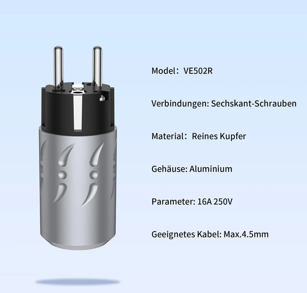 Viborg Ve502r+vf502r aukštos klasės schuko kištukas ir hifi iec kištukas (gryno vario, padengtas rodžiu)