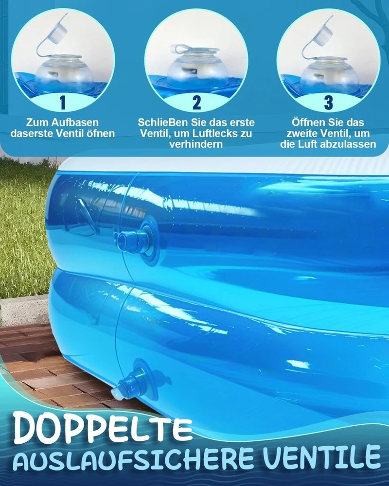 Victoper pripučiamas baseinas, didelis irklavimo baseinas, pripučiamas irklavimo baseinas vaikams, suaugusiems, vasaros vandens vakarėliams, lauke, ilgas irklavimo baseinas, stačiakampis, šeimos baseinas, mėlynas, 78,7 x 59 x 19,7 colio