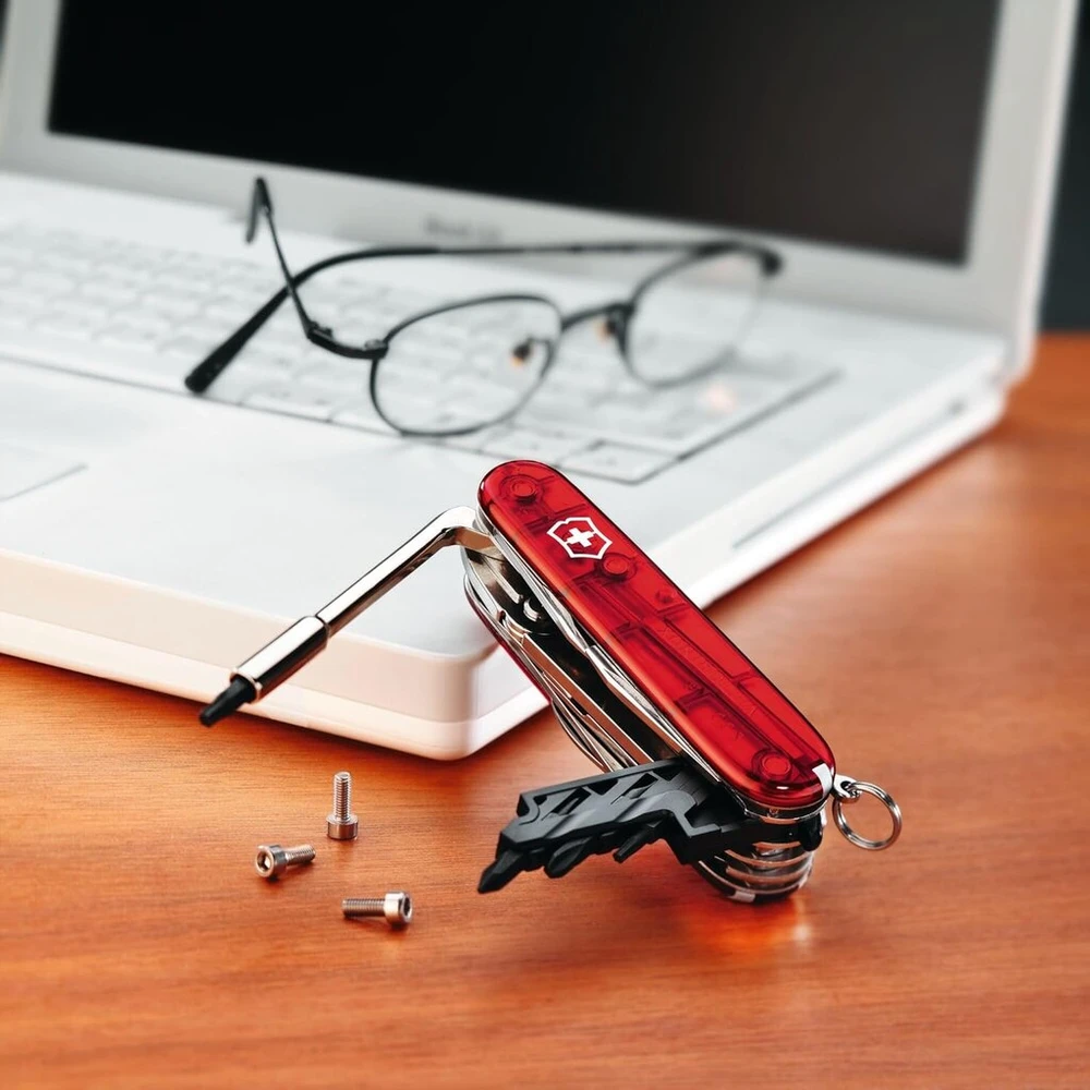 Victorinox šveicariškas kišeninis peilis cyber tool m, swiss army knife, daugiafunkcinis įrankis, 32 funkcijos, ašmenys, kamščiatraukis, mini atsuktuvas 1,5 mm