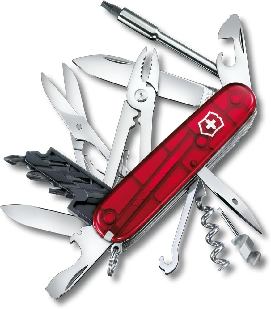 Victorinox šveicariškas kišeninis peilis cyber tool m, swiss army knife, daugiafunkcinis įrankis, 32 funkcijos, ašmenys, kamščiatraukis, mini atsuktuvas 1,5 mm