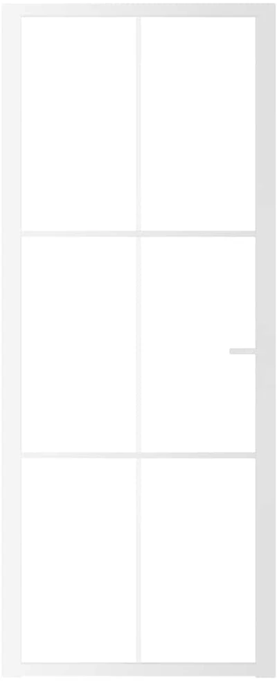 Vidaus durys, baltos, 83x201,5cm, ESG stiklas ir aliuminis