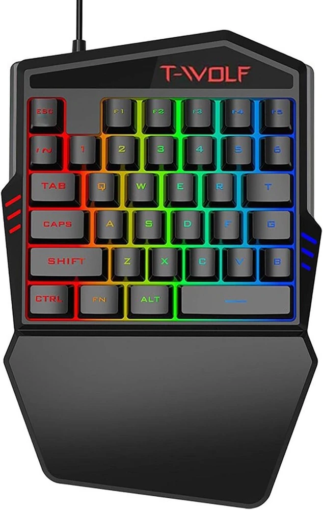Vienos rankos žaidimų klaviatūra su Rgb apšvietimu