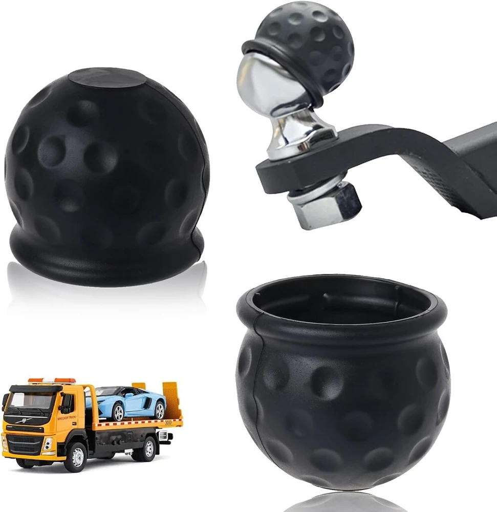 Vilkimo kablio dangtelis, vilkimo kablio dangtelis, guminė gamyba, rutulinio galvos vilkimo kablio apsauginis dangtelis, vilkimo kablio dangtelis priekaboms, automobiliams, sunkvežimiams, nameliams ant ratų, 2 vnt.