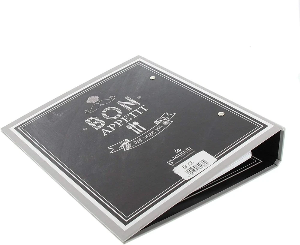Vinilinė plokštelė Goldbuch Bon Appetit receptų knyga su 2 žiedų mechanizmu, išplečiama laminuoto meno spauda, 25 atspausdinti lapai, 21 x 22,5 cm