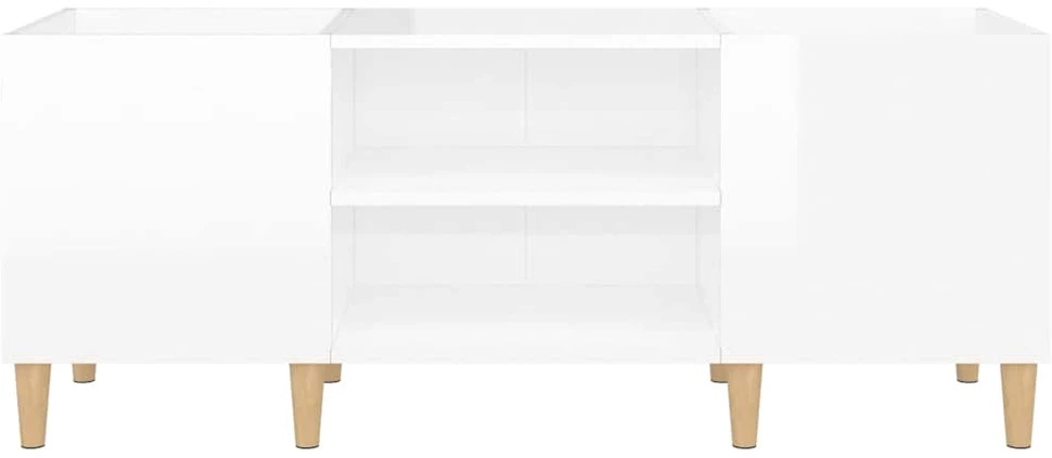 Vinilinė plokštelė Vinilinių plokštelių spintelė, balta, 121x38x48cm, mediena