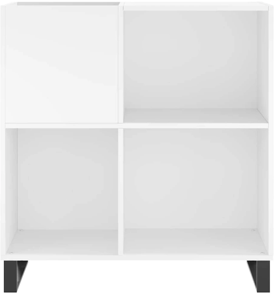 Vinilinė plokštelė Vinilinių plokštelių spintelė, balta, 84,5x38x89cm, mediena