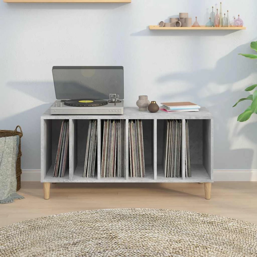 Vinilinė plokštelė Vinilinių plokštelių spintelė, betono, 100x38x48cm, mediena