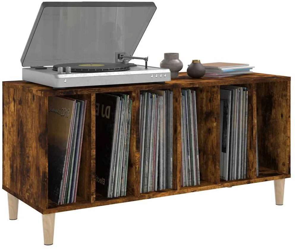Vinilinė plokštelė Vinilinių plokštelių spintelė, dūminė, 100x38x48cm, mediena