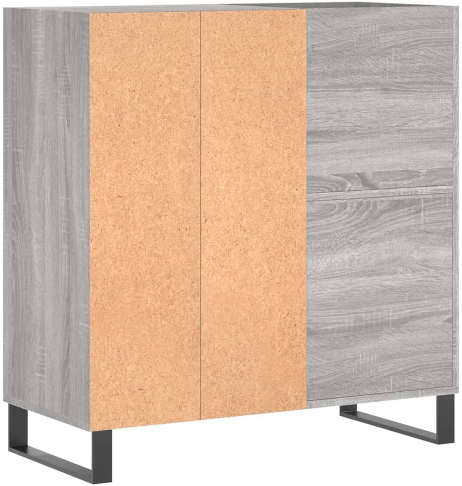 Vinilinė plokštelė Vinilinių plokštelių spintelė, pilka, 84,5x38x89cm, mediena