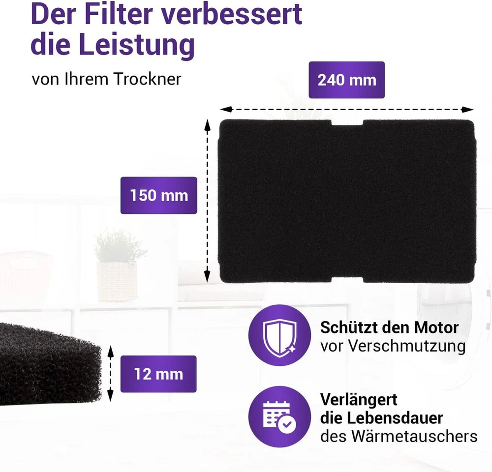 Vioks.pro 10x džiovyklės filtras 240 x 155 mm, skirtas Beko 2964840200, Beko džiovyklės filtras, Beko šilumos siurblio džiovyklės filtras, Beko Dh8534gx0 filtras