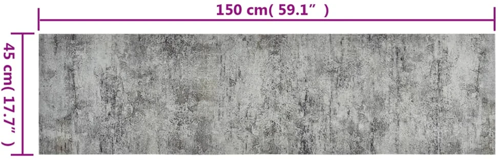 Virtuvės kilimėlis, 45x150cm, aksomas, plaunamas, betonas