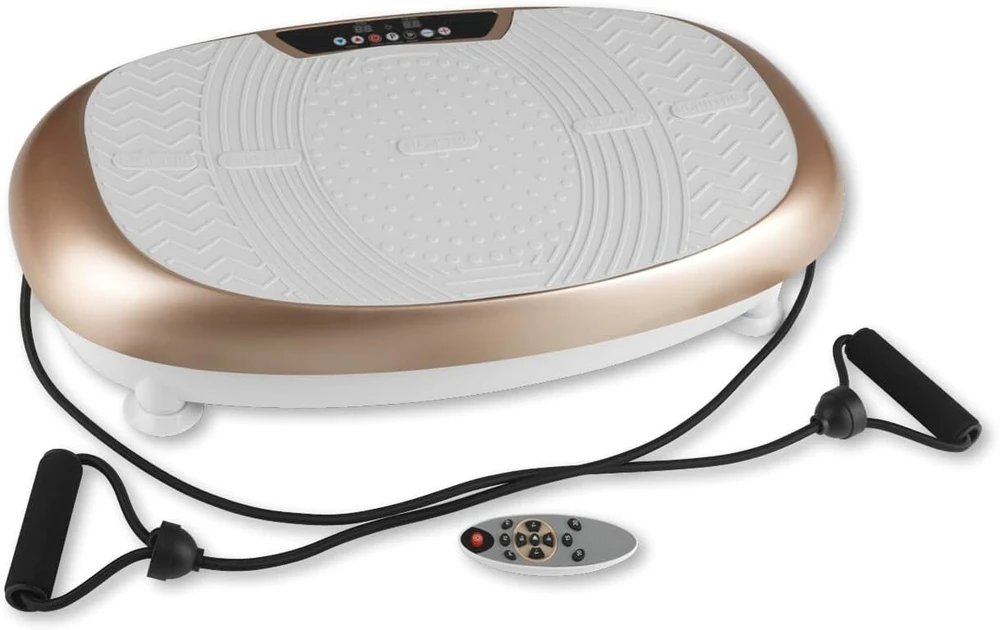 Vitalmaxx Version 2019 viso kūno treniruoklis su 3 fiksuotomis programomis ir 30 vibracijos lygių, 200w, šampano / pilka, 63x35x15cm