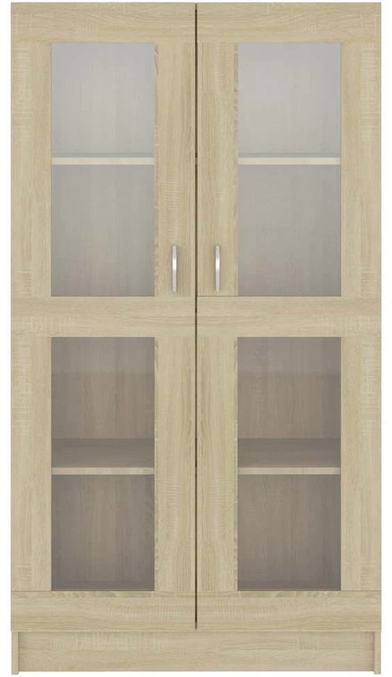Vitrininė spintelė, ąžuolo, 82,5x30,5x150cm, apdirbta mediena