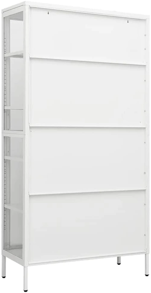 Vitrininė spintelė, balta, 90x40x180cm, plienas ir stiklas