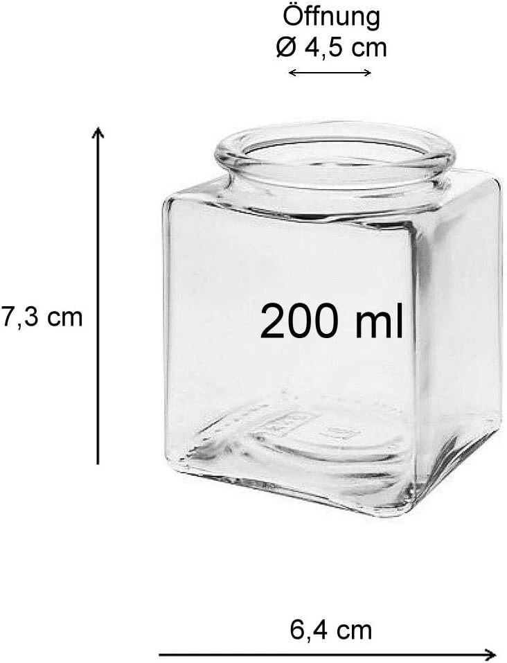 Viva housewares stiklinis prieskonių indelis su kamštiniu dangteliu, tinkamas naudoti kaip stiklinis indelis ir dėžutė prieskoniams, druskai ir kt., 200 ml