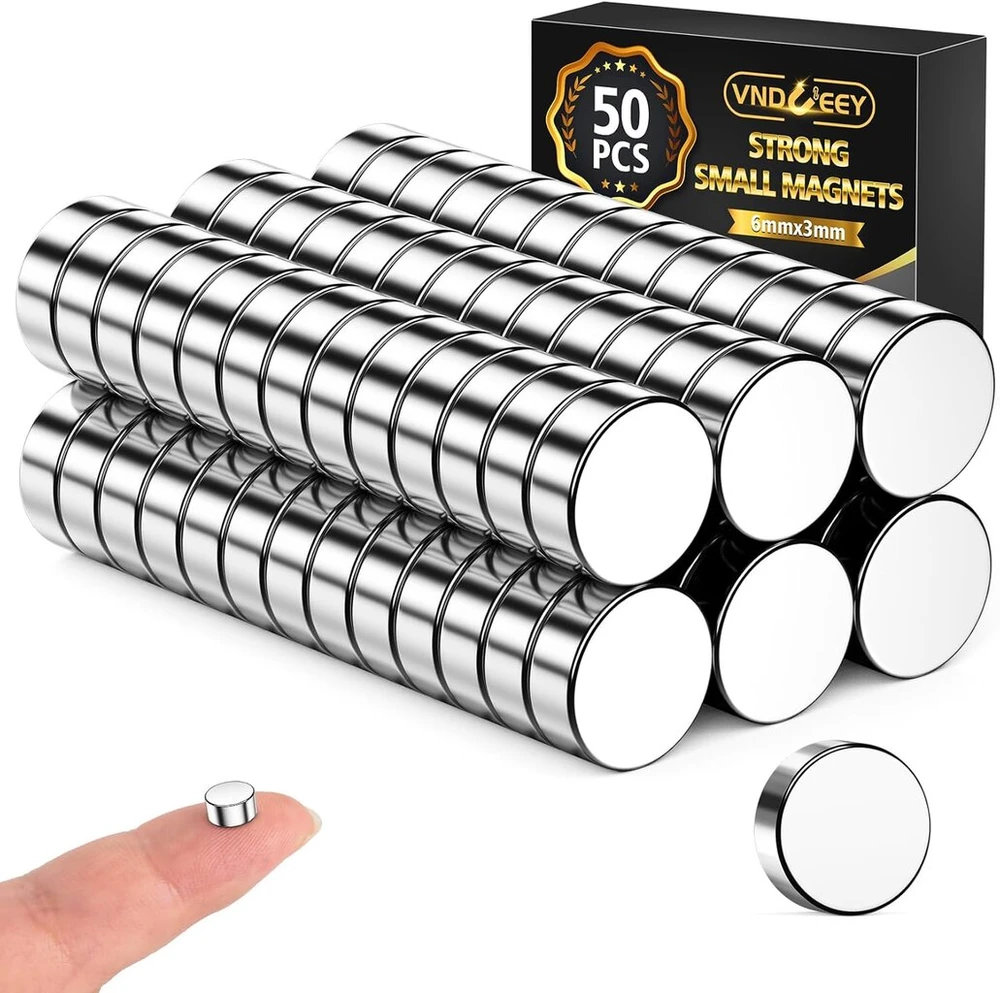 Vndueey stiprūs magnetai, 50 vnt., 6 x 2 mm magnetai magnetinei lentai, šaldytuvui, rankdarbiams, maži magnetai namams, darbui, nuotraukoms, magnetai lentai