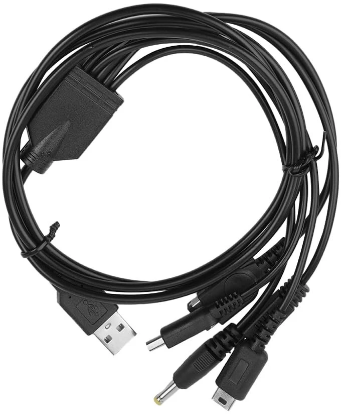Voanzo 5 viename žaidimų konsolės įkrovimo laidas, suderinamas su wii u/new 3dsxl/new 3ds/nds lite sp/psp 5