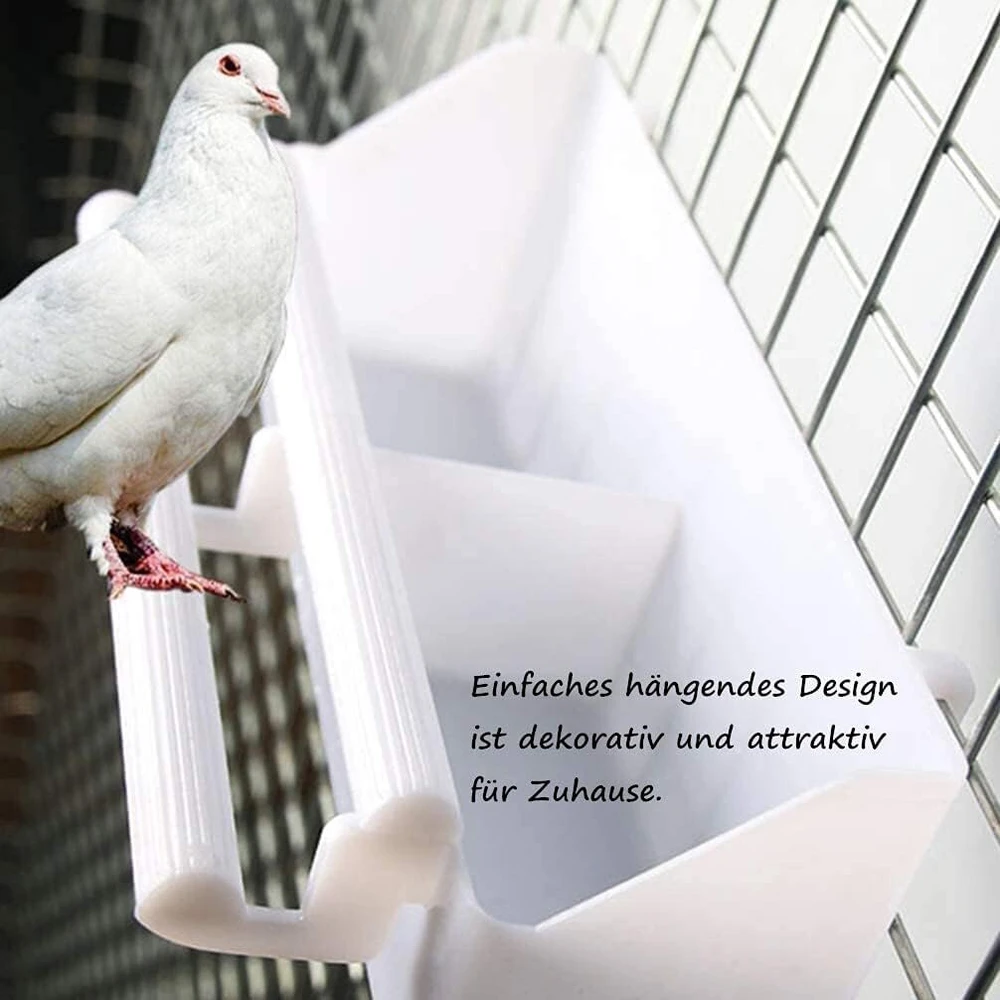 Voarge 2 vnt. lesyklėlių paukščių lesykla pakabinamas paukščių maisto dozatorius vandens dubuo ilgas vandens talpos gėrimo laikiklis lesyklėlės narvelio priedai paukščiams papūgoms baltas