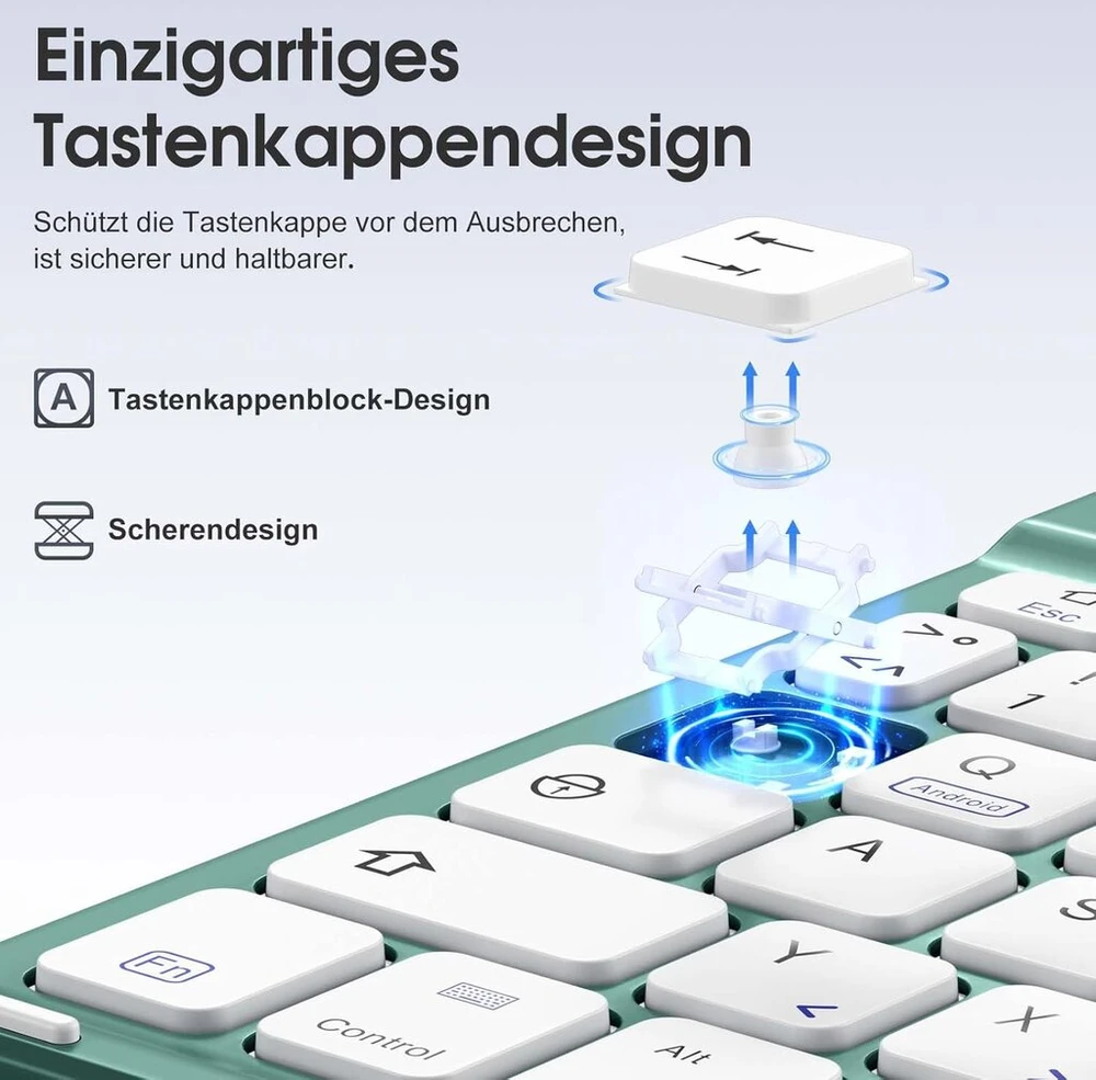 Vobafe dėklas su klaviatūra, skirtas ipad 11 10 kartos (2025/2022, 10.9/11 colių), magnetinė nuimama bluetooth klaviatūra su atnaujintu klavišų gaubtu, ipad a16 klaviatūra su rašiklio laikikliu, pušų žalia