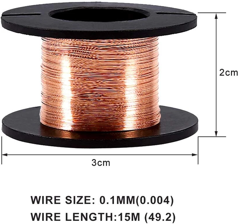 Vobor 0.1 mm emaliuota varinė viela, apvyniojimo viela, izoliuota magnetinė varinė viela, elektros laidas, kabelių rinkinys, varinė apvyniojimo viela (5 vnt.)