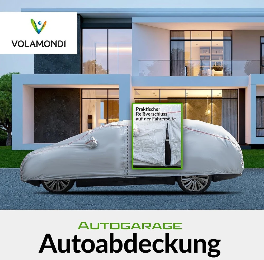 Volamondi Automobilio uždangalas (432 x 165 x 120) vandeniui atsparus automobilio tentas, pagamintas iš ypač patvarios medžiagos | Žiemai atsparus automobilio garažas | Lauko automobilio uždangalas