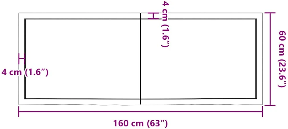 Vonios stalviršis, tamsiai rudas, 160x60x(2-4) cm, mediena