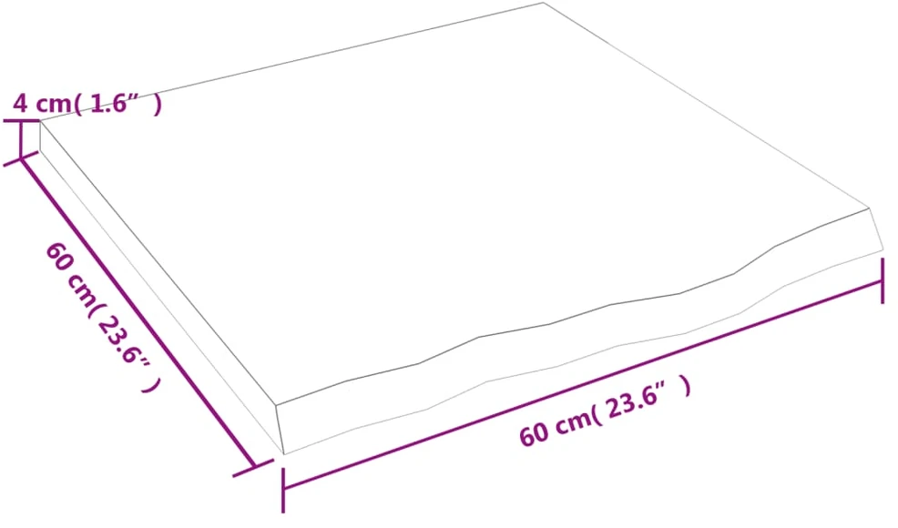 Vonios stalviršis, tamsiai rudas, 60x60x(2-4) cm, mediena