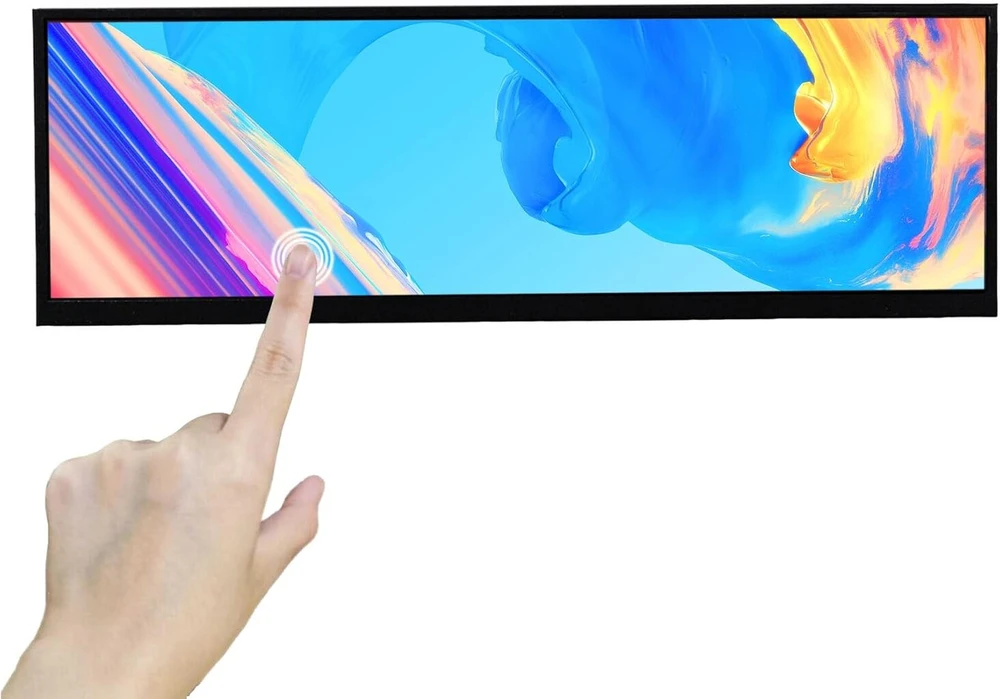 Vsdisplay 14.5 colių 2560 x 720 2k ips lcd ištemptas plataus formato monitorius, usb type c vaizdo įvestis, metalinis korpusas, dvigubi garsiakalbiai