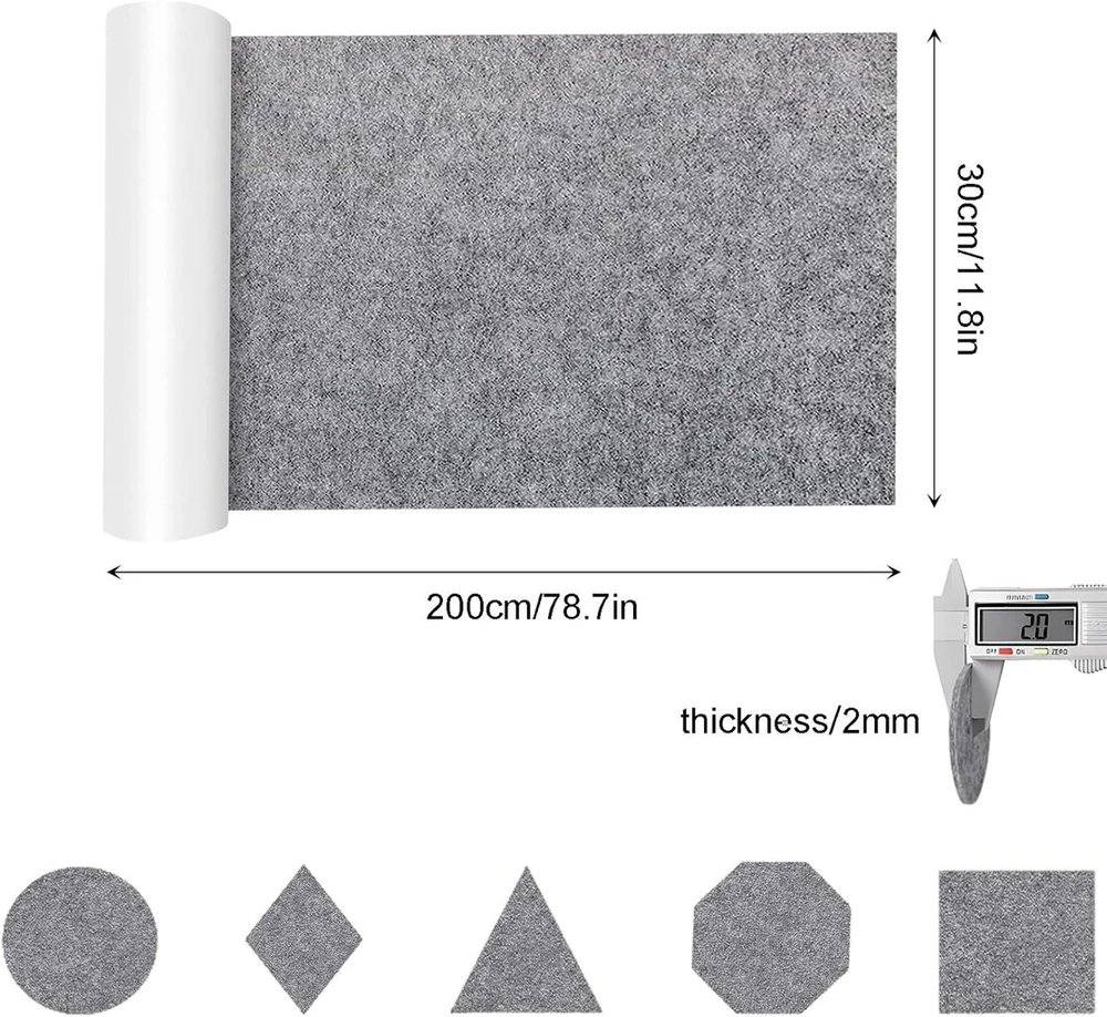 Fotelis Vueinrg veltinis lipnus, parduodamas metrais, 2 mm veltinio slystukai, lipnus veltinio kilimėlis 30 x 200 cm, lipnios veltinio plokštės baldų slystukams kirpti, veltinis kėdėms, baldams, sofai (pilkas)