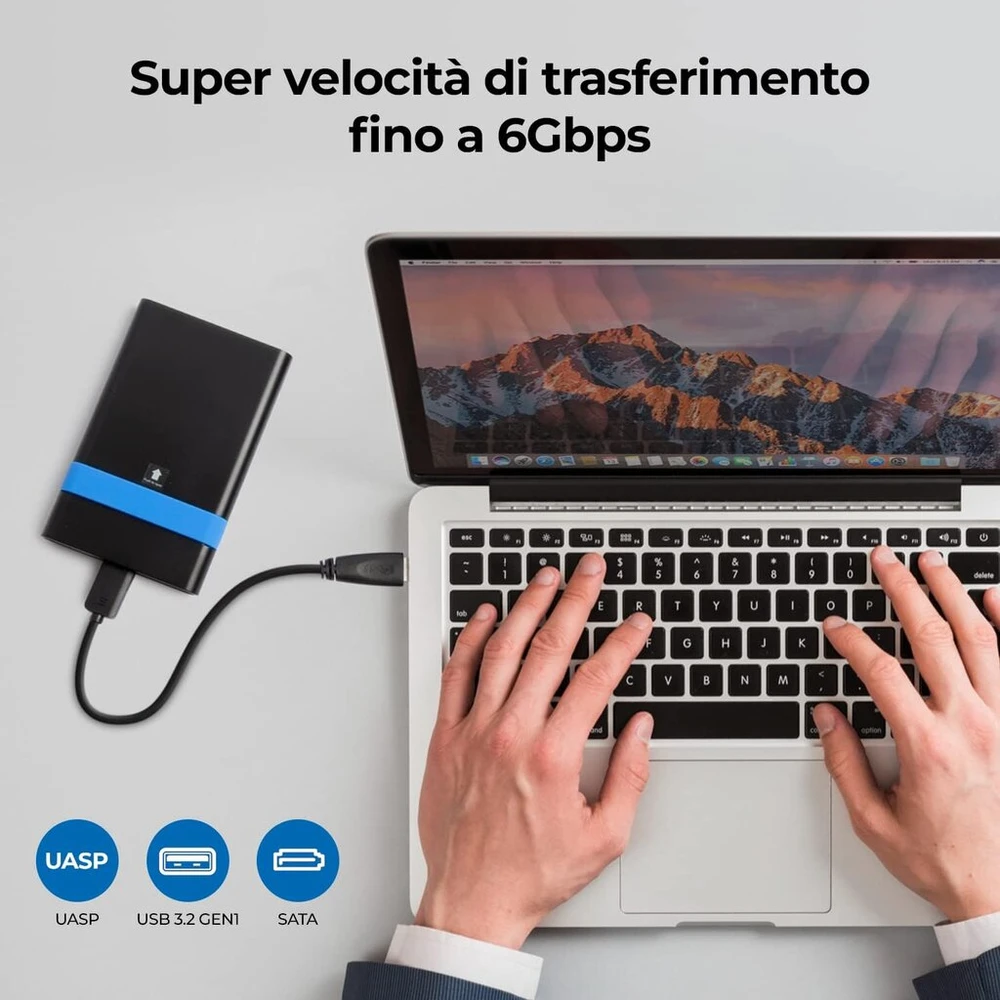 Vultech Gs-15u3 išorinis standžiojo disko dėklas 2.5 colio Sata Iii Ssd/hdd iki 9.5mm 8tb 6gbps Uasp Super Speed su Usb 3.0 laidu suderinamas su Western Digital, Toshiba, Seagate, Hitachi, Ps4, XBOX